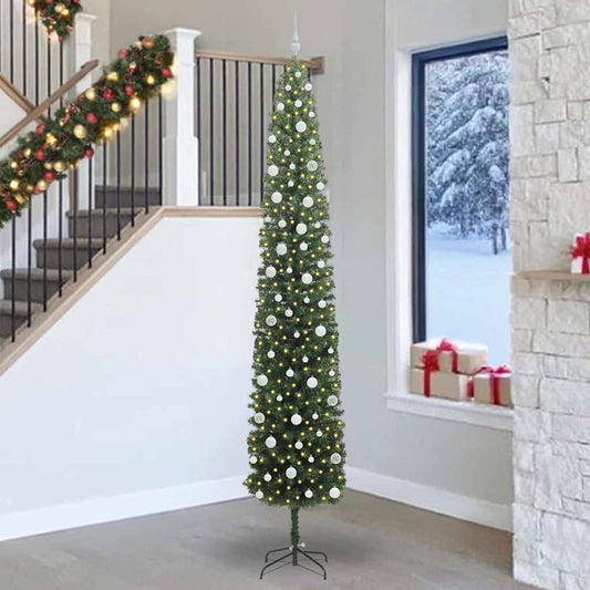 Mű karácsonyfa 300 LED-del Zöld 270 cm PVC, acél és műanyag