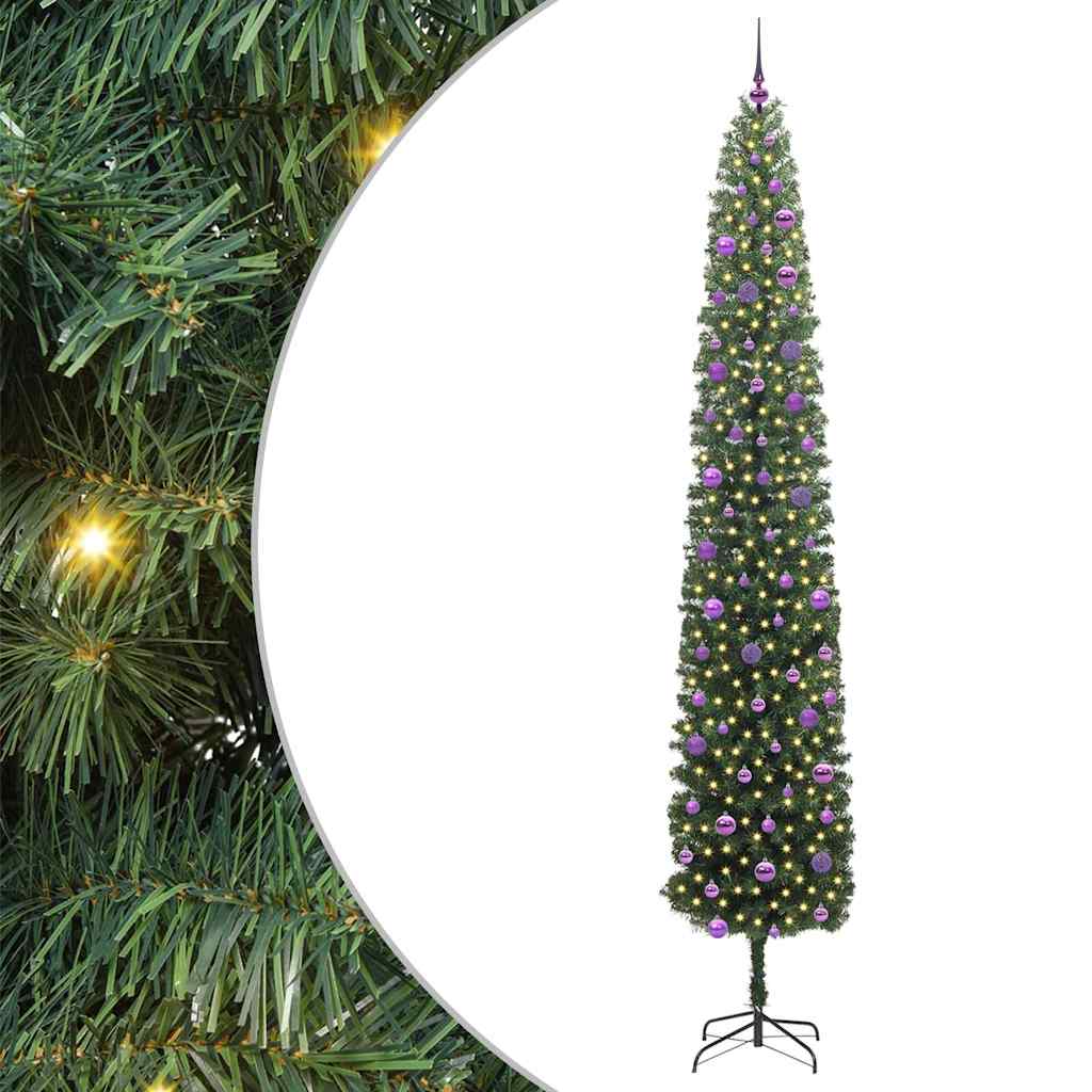 Mű karácsonyfa 300 LED-del Zöld 270 cm PVC, acél és műanyag