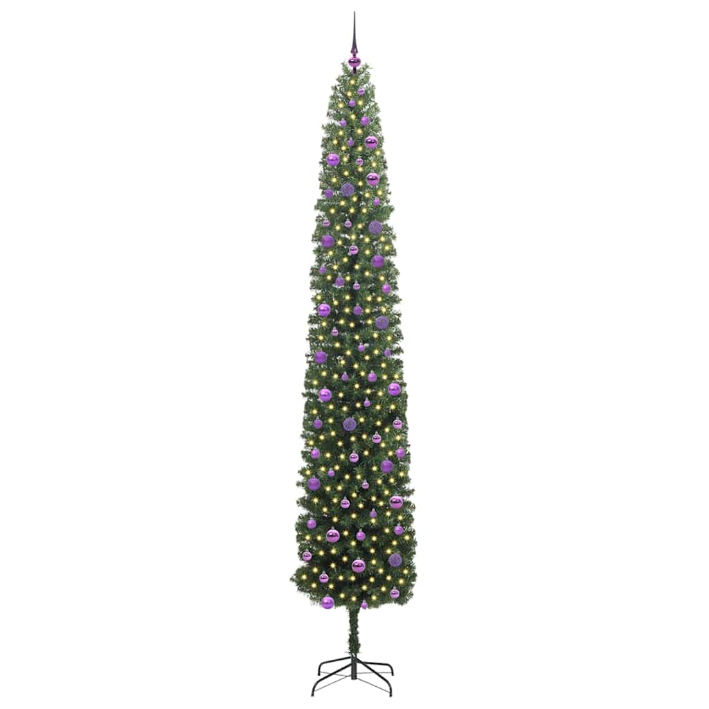 Mű karácsonyfa 300 LED-del Zöld 270 cm PVC, acél és műanyag