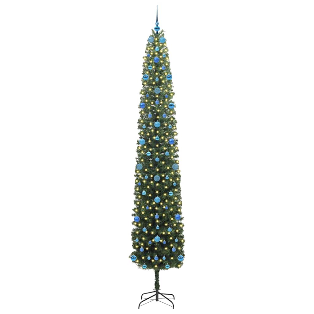 Mű karácsonyfa 300 LED-del Zöld 270 cm PVC, acél és műanyag