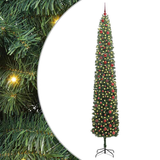 Mű karácsonyfa 300 LED-del Zöld 300 cm PVC, acél és műanyag