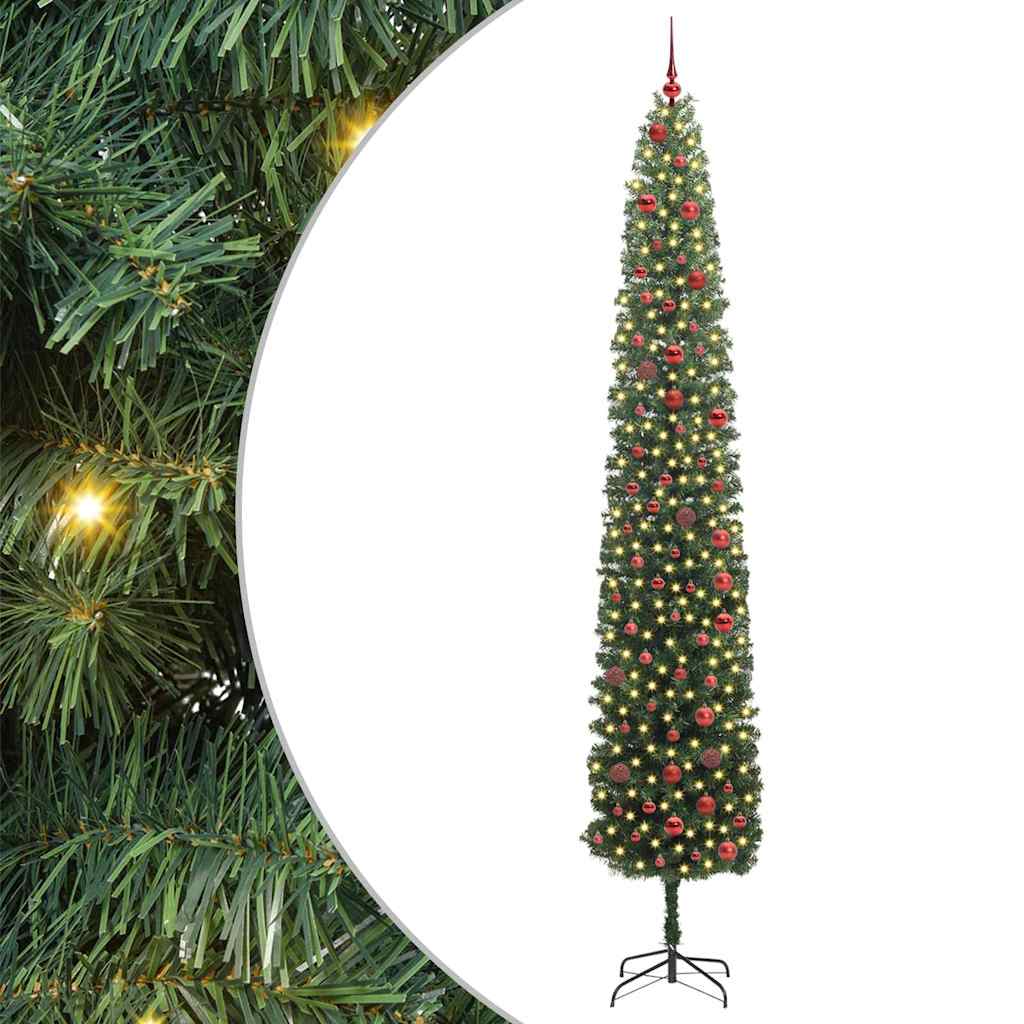 Mű karácsonyfa 300 LED-del Zöld 300 cm PVC, acél és műanyag