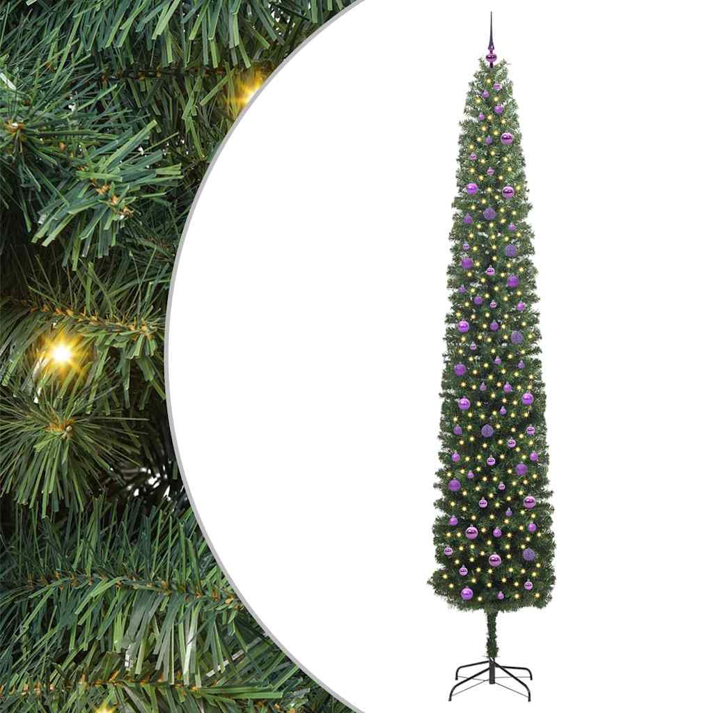 Mű karácsonyfa 300 LED-del Zöld 300 cm PVC, acél és műanyag
