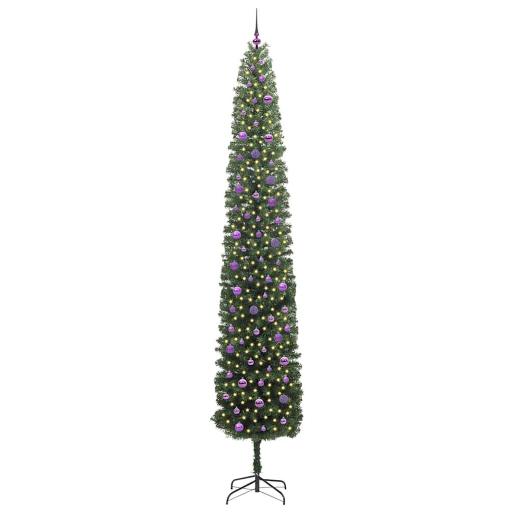Mű karácsonyfa 300 LED-del Zöld 300 cm PVC, acél és műanyag