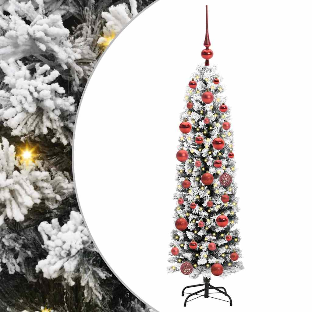Mű karácsonyfa 150 LED-del Zöld 150 cm PVC, acél és műanyag