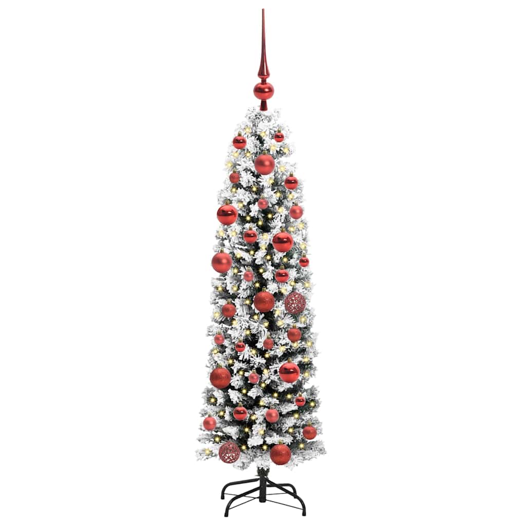 Mű karácsonyfa 150 LED-del Zöld 150 cm PVC, acél és műanyag