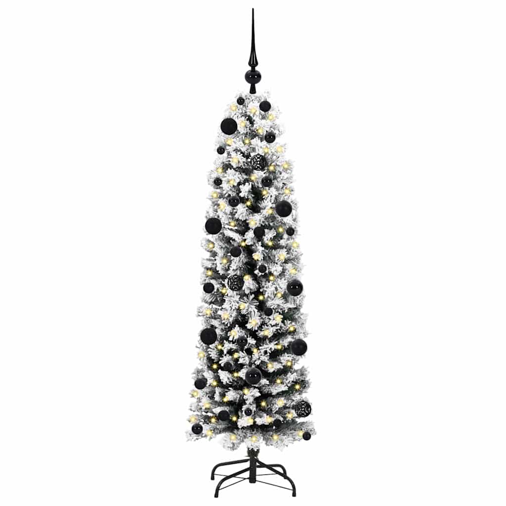 Mű karácsonyfa 150 LED-del Zöld 150 cm PVC, acél és műanyag