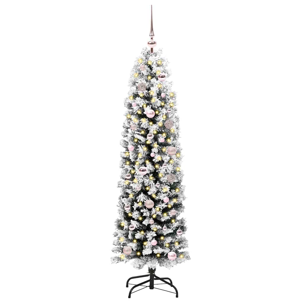 Mű karácsonyfa 150 LED-del Zöld 150 cm PVC, acél és műanyag