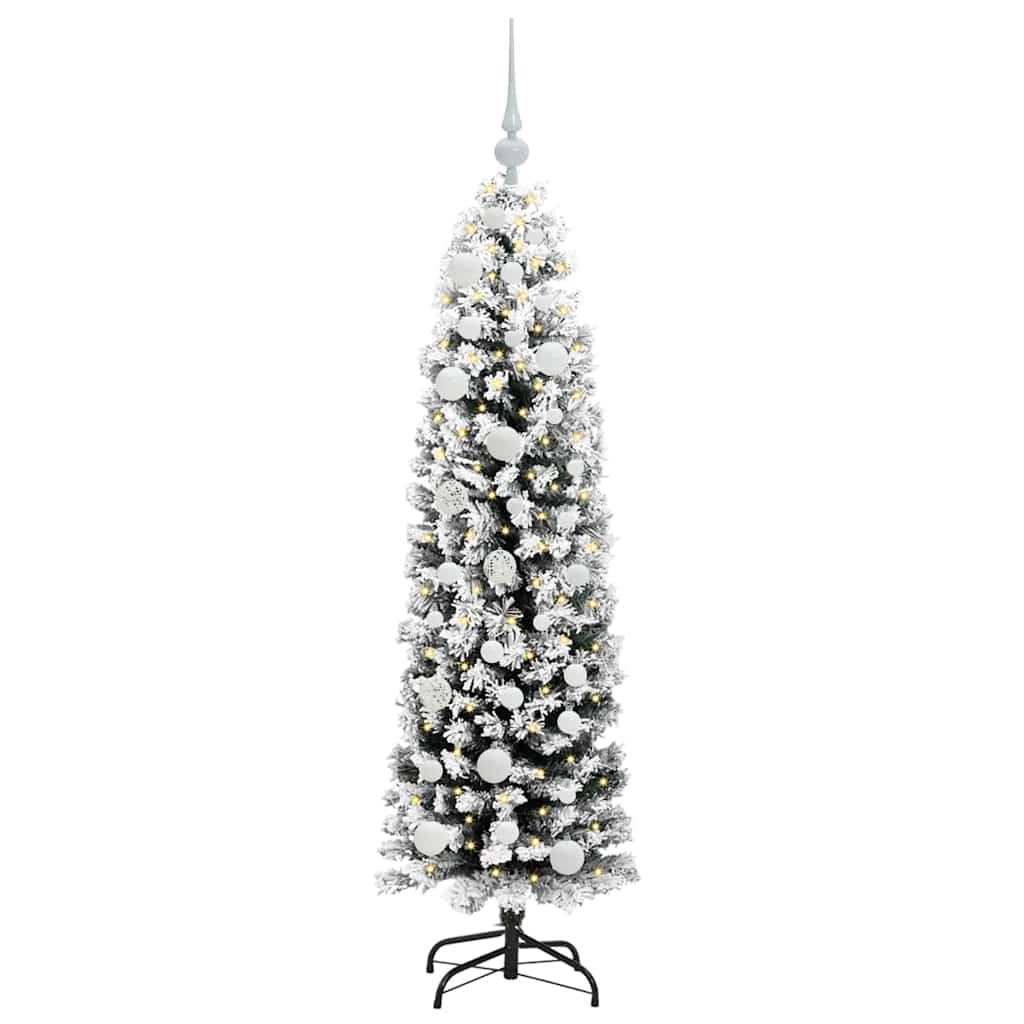 Mű karácsonyfa 150 LED-del Zöld 150 cm PVC, acél és műanyag