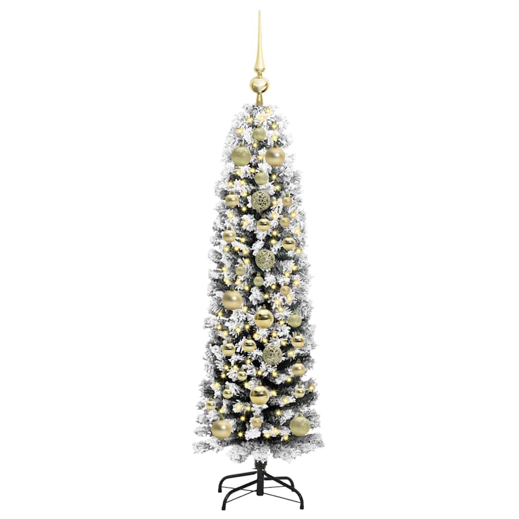 Mű karácsonyfa 150 LED-del Zöld 150 cm PVC, acél és műanyag
