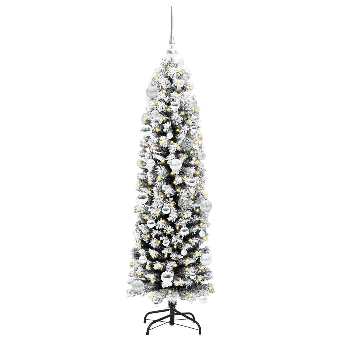 Mű karácsonyfa 150 LED-del Zöld 150 cm PVC, acél és műanyag