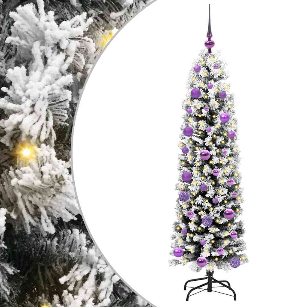 Mű karácsonyfa 150 LED-del Zöld 150 cm PVC, acél és műanyag