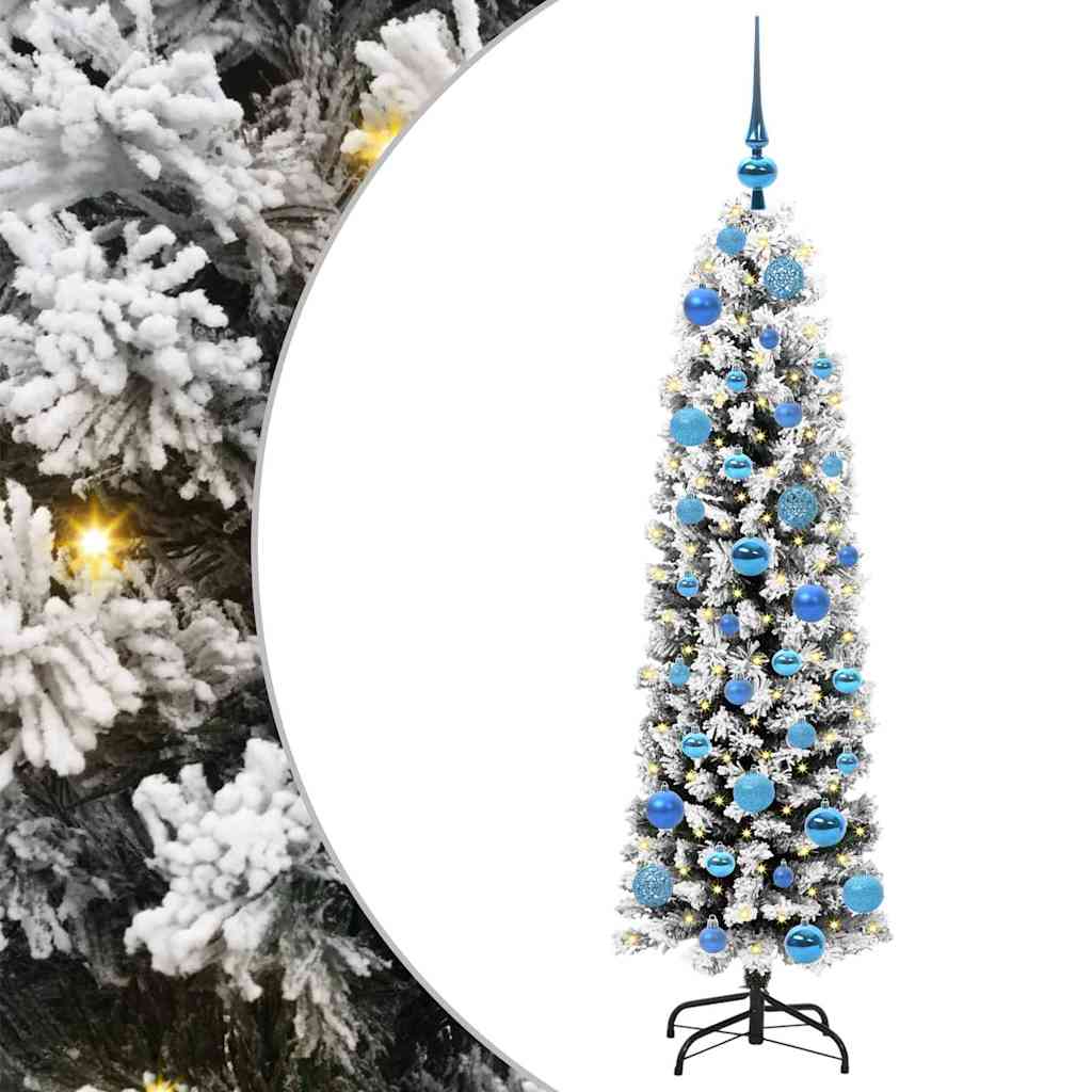 Mű karácsonyfa 150 LED-del Zöld 150 cm PVC, acél és műanyag