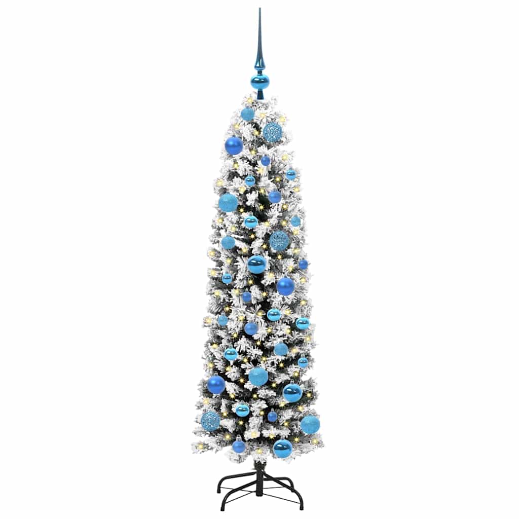 Mű karácsonyfa 150 LED-del Zöld 150 cm PVC, acél és műanyag