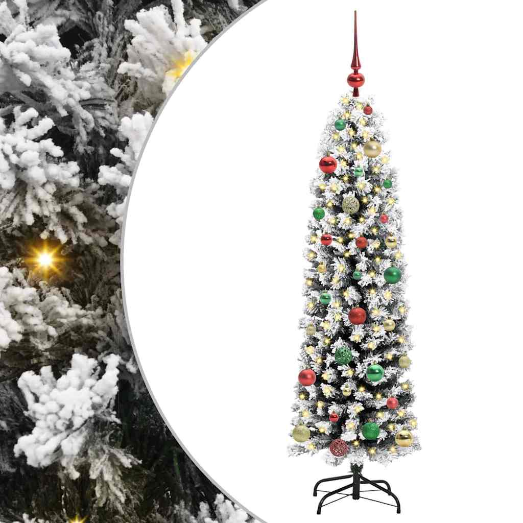 Mű karácsonyfa 150 LED-del Zöld 150 cm PVC, acél és műanyag