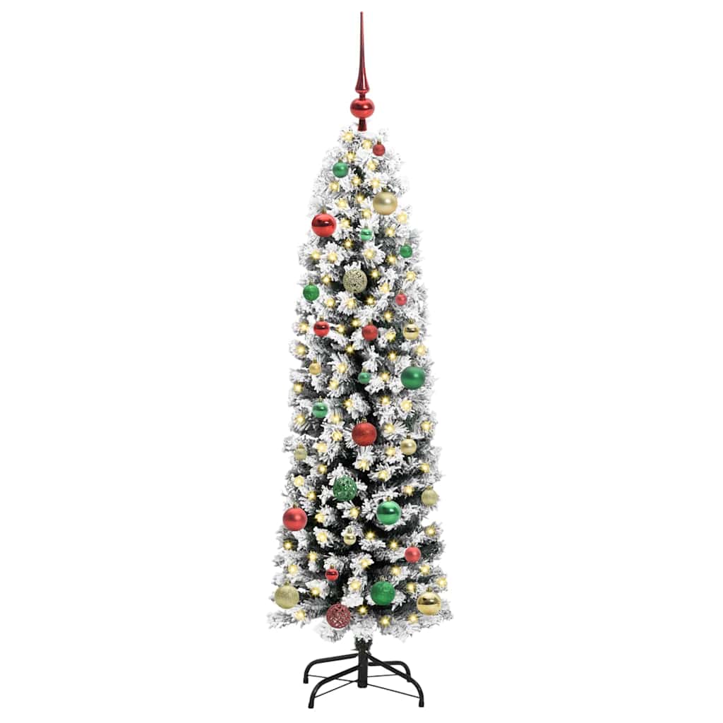 Mű karácsonyfa 150 LED-del Zöld 150 cm PVC, acél és műanyag