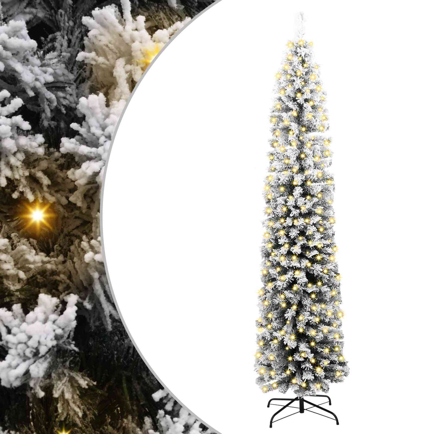 Mű karácsonyfa 300 LED-del Zöld 210 cm PVC, acél és műanyag