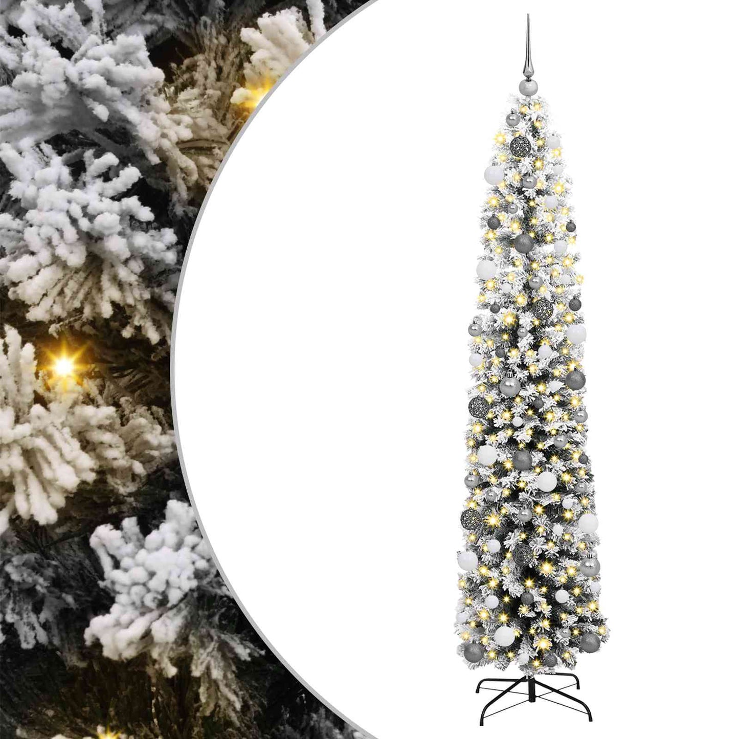 Mű karácsonyfa 300 LED-del Zöld 210 cm PVC, acél és műanyag