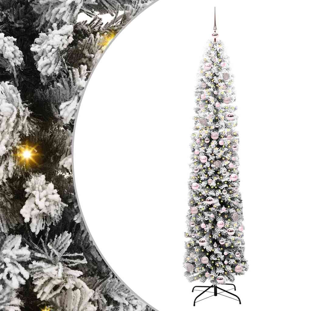 Mű karácsonyfa 300 LED-del Zöld 210 cm PVC, acél és műanyag
