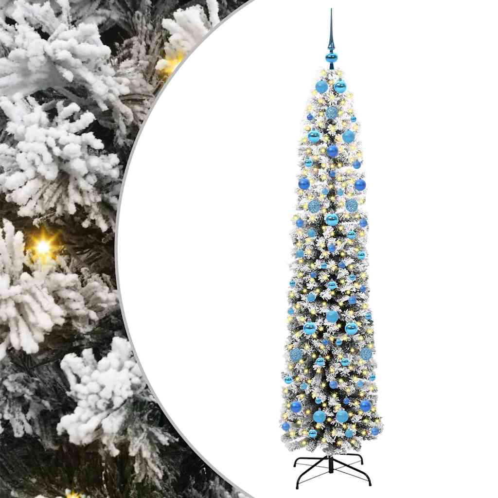 Mű karácsonyfa 300 LED-del Zöld 210 cm PVC, acél és műanyag