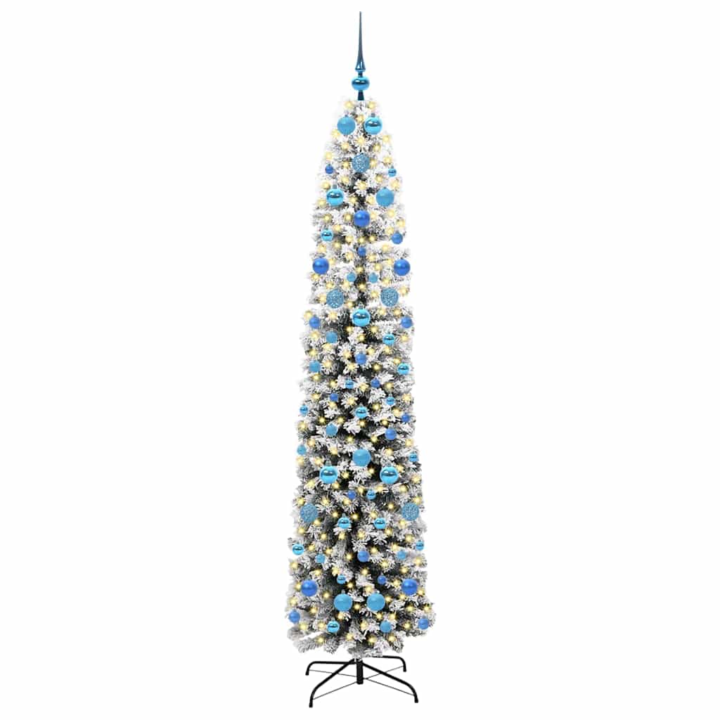 Mű karácsonyfa 300 LED-del Zöld 210 cm PVC, acél és műanyag