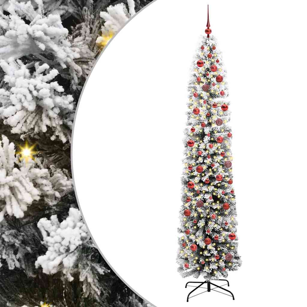 Mű karácsonyfa 300 LED-del Zöld 240 cm PVC, acél és műanyag