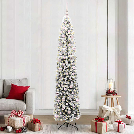 Mű karácsonyfa 300 LED-del Zöld 240 cm PVC, acél és műanyag