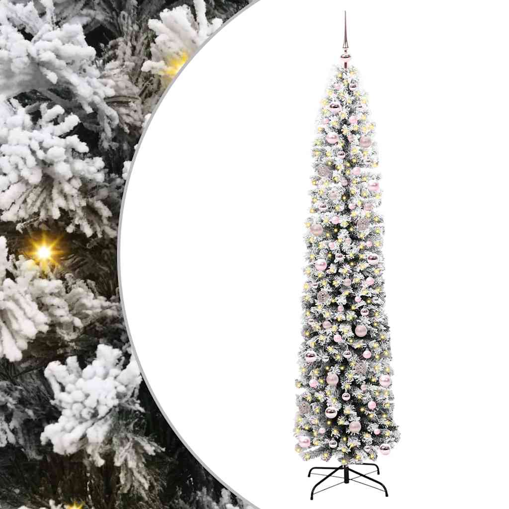 Mű karácsonyfa 300 LED-del Zöld 240 cm PVC, acél és műanyag