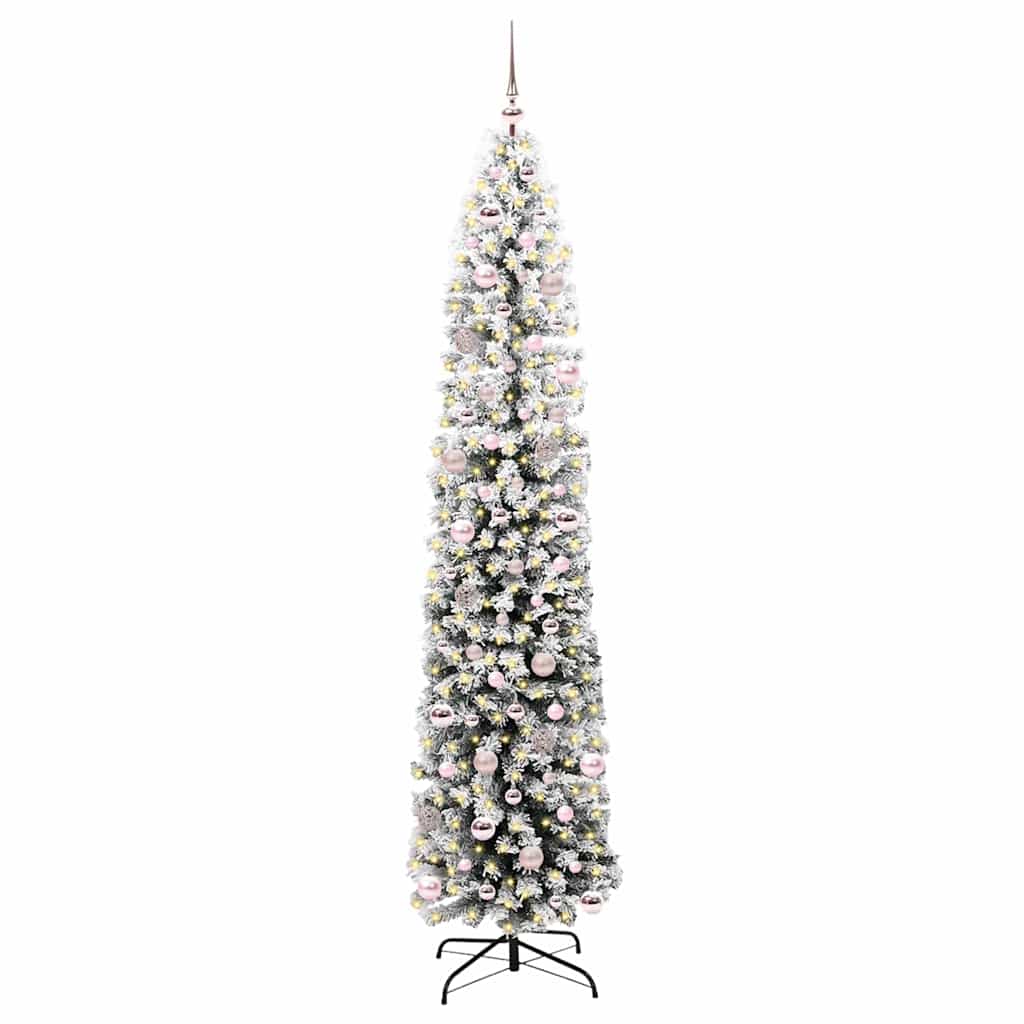Mű karácsonyfa 300 LED-del Zöld 240 cm PVC, acél és műanyag
