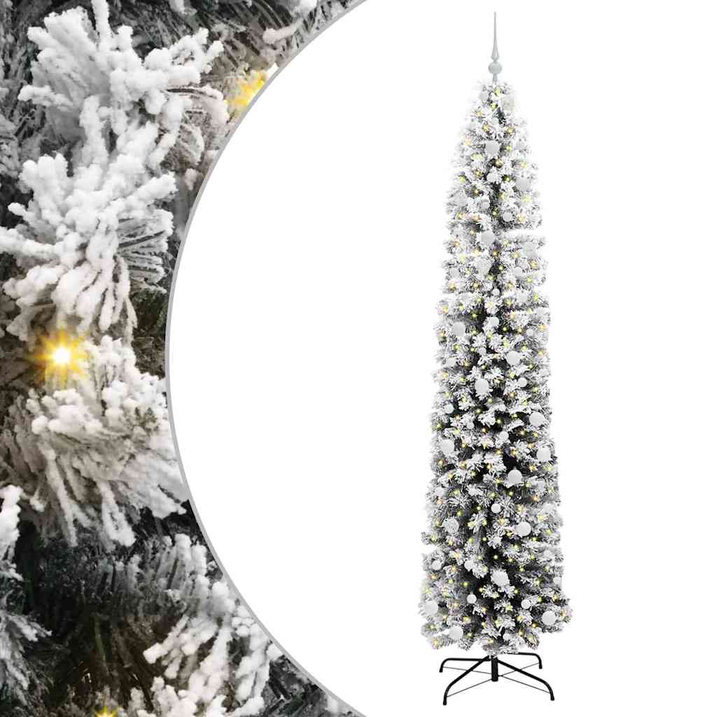 Mű karácsonyfa 300 LED-del Zöld 240 cm PVC, acél és műanyag