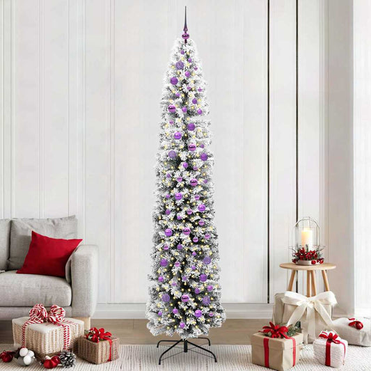 Mű karácsonyfa 300 LED-del Zöld 240 cm PVC, acél és műanyag