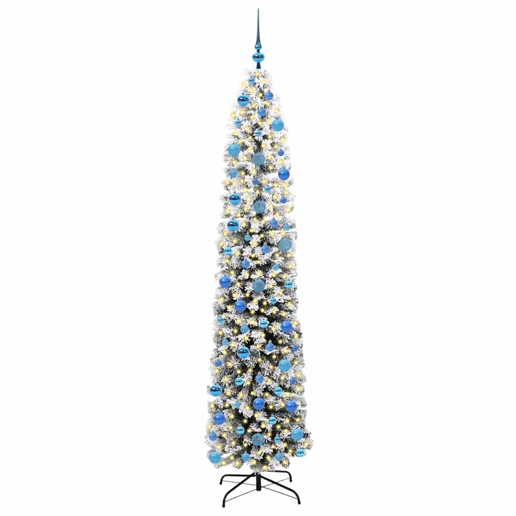 Mű karácsonyfa 300 LED-del Zöld 240 cm PVC, acél és műanyag