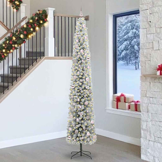 Mű karácsonyfa 300 LED-del Zöld 270 cm PVC, acél és műanyag