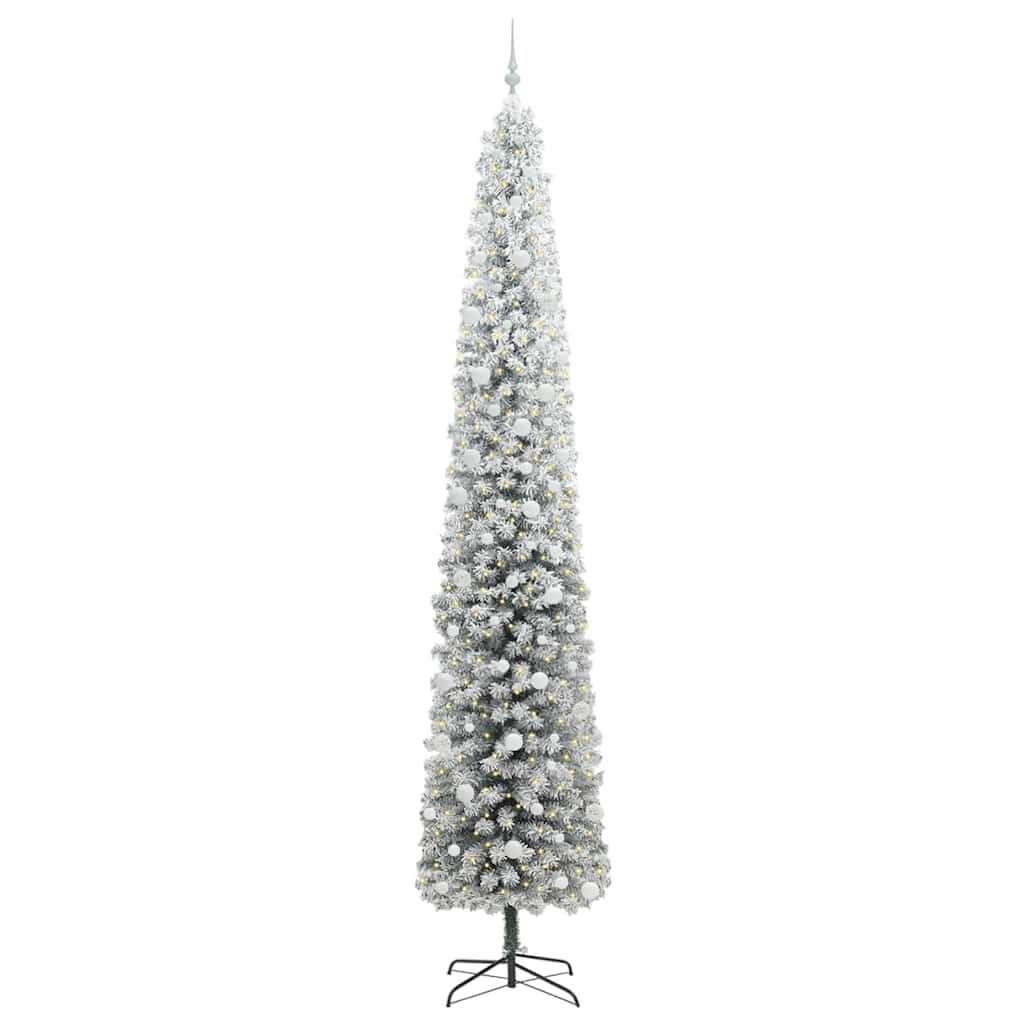 Mű karácsonyfa 300 LED-del Zöld 270 cm PVC, acél és műanyag