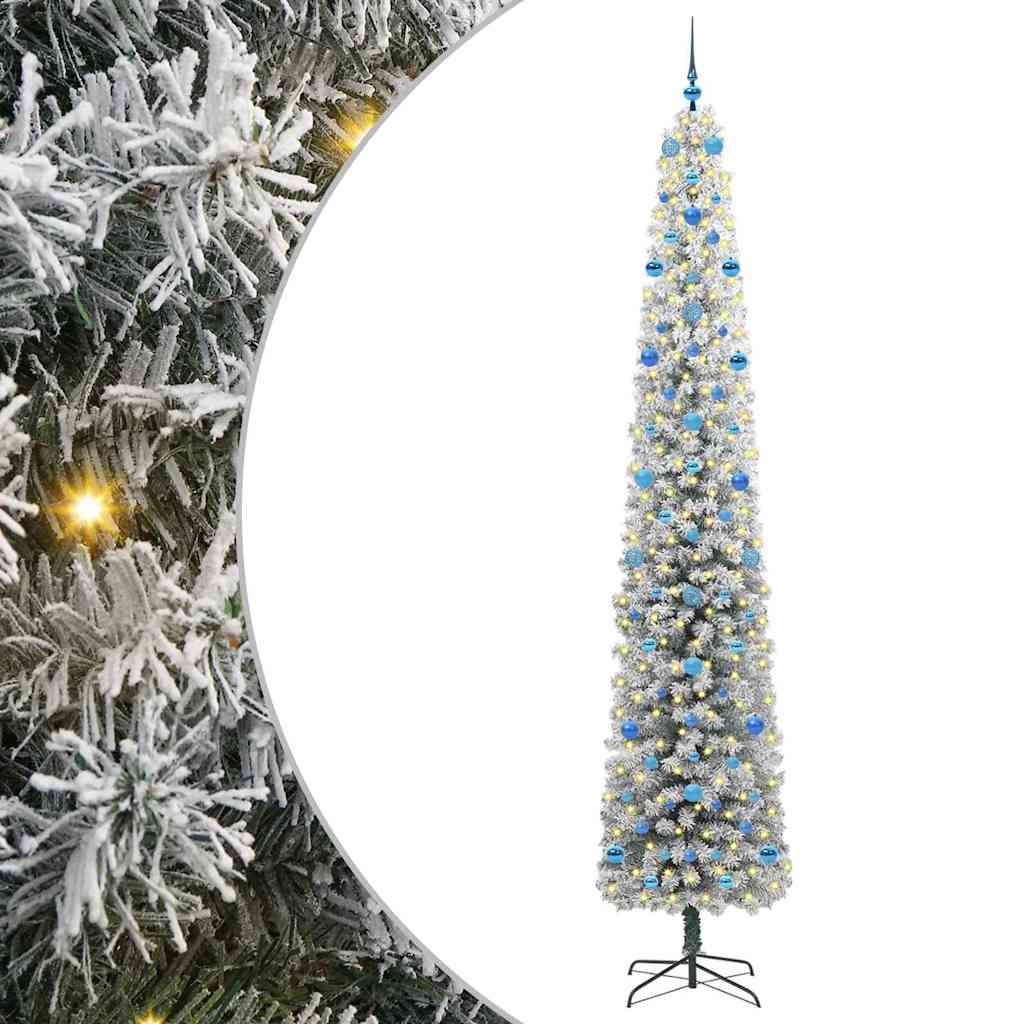 Mű karácsonyfa 300 LED-del Zöld 270 cm PVC, acél és műanyag