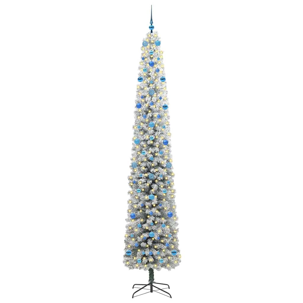 Mű karácsonyfa 300 LED-del Zöld 270 cm PVC, acél és műanyag
