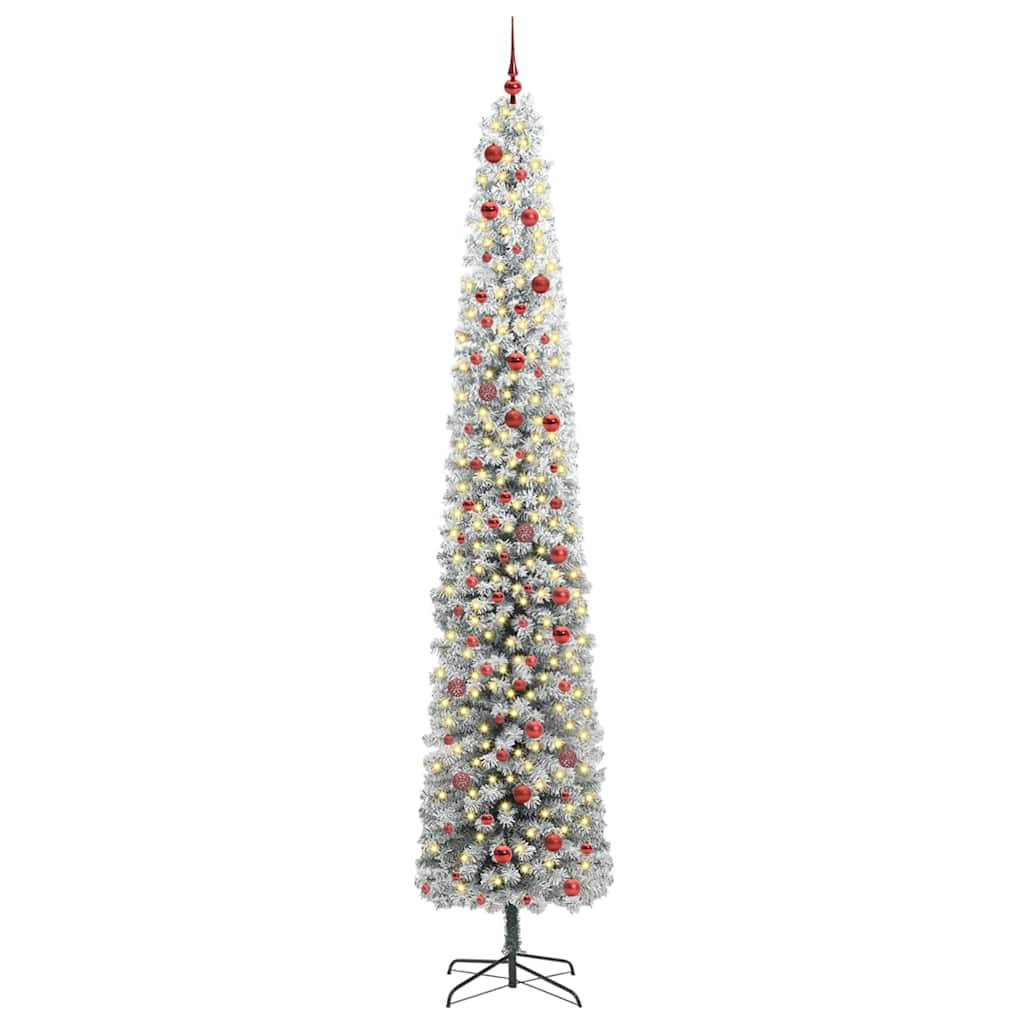 Mű karácsonyfa 300 LED-del Zöld 300 cm PVC, acél és műanyag