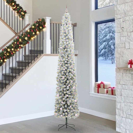Mű karácsonyfa 300 LED-del Zöld 300 cm PVC, acél és műanyag