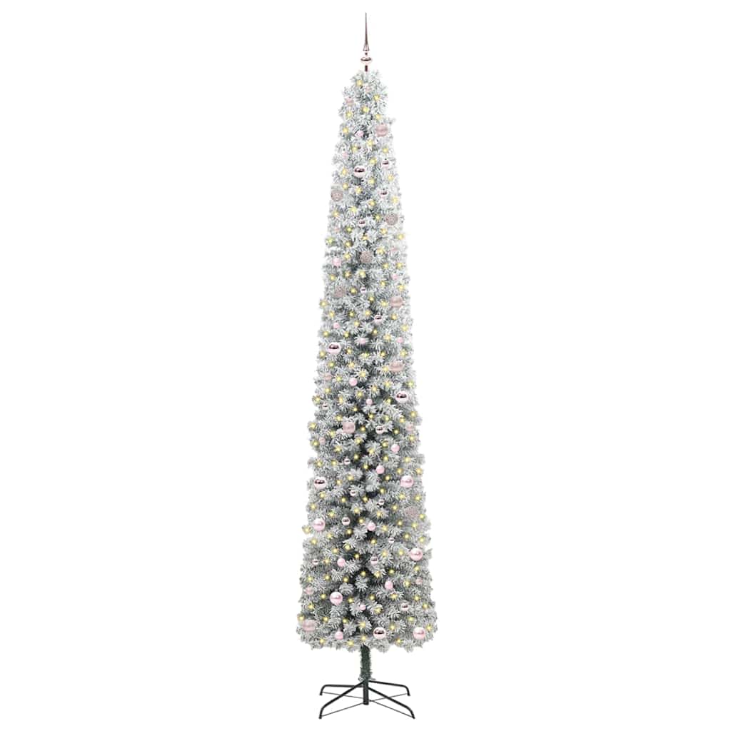 Mű karácsonyfa 300 LED-del Zöld 300 cm PVC, acél és műanyag
