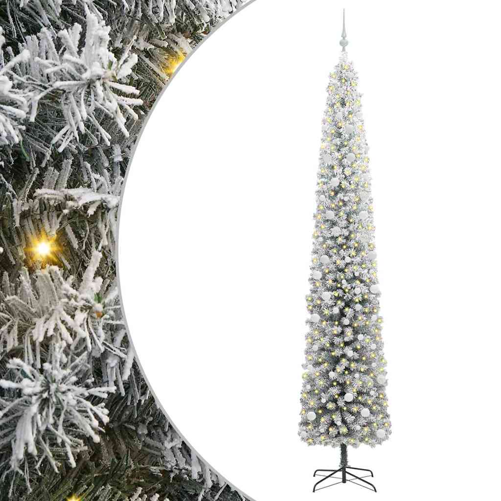 Mű karácsonyfa 300 LED-del Zöld 300 cm PVC, acél és műanyag