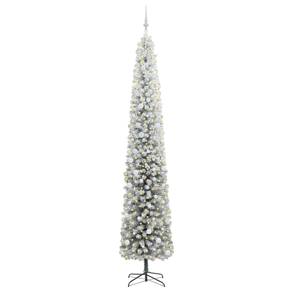 Mű karácsonyfa 300 LED-del Zöld 300 cm PVC, acél és műanyag
