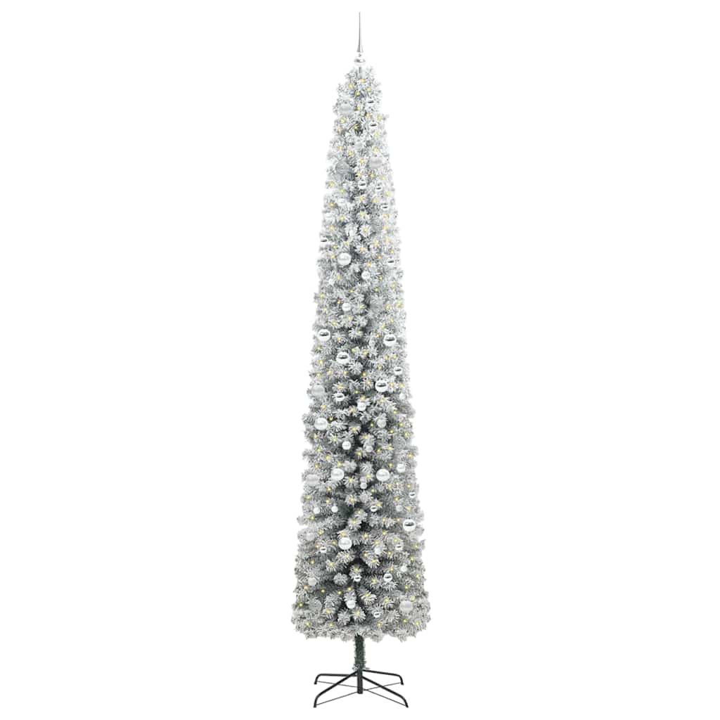 Mű karácsonyfa 300 LED-del Zöld 300 cm PVC, acél és műanyag