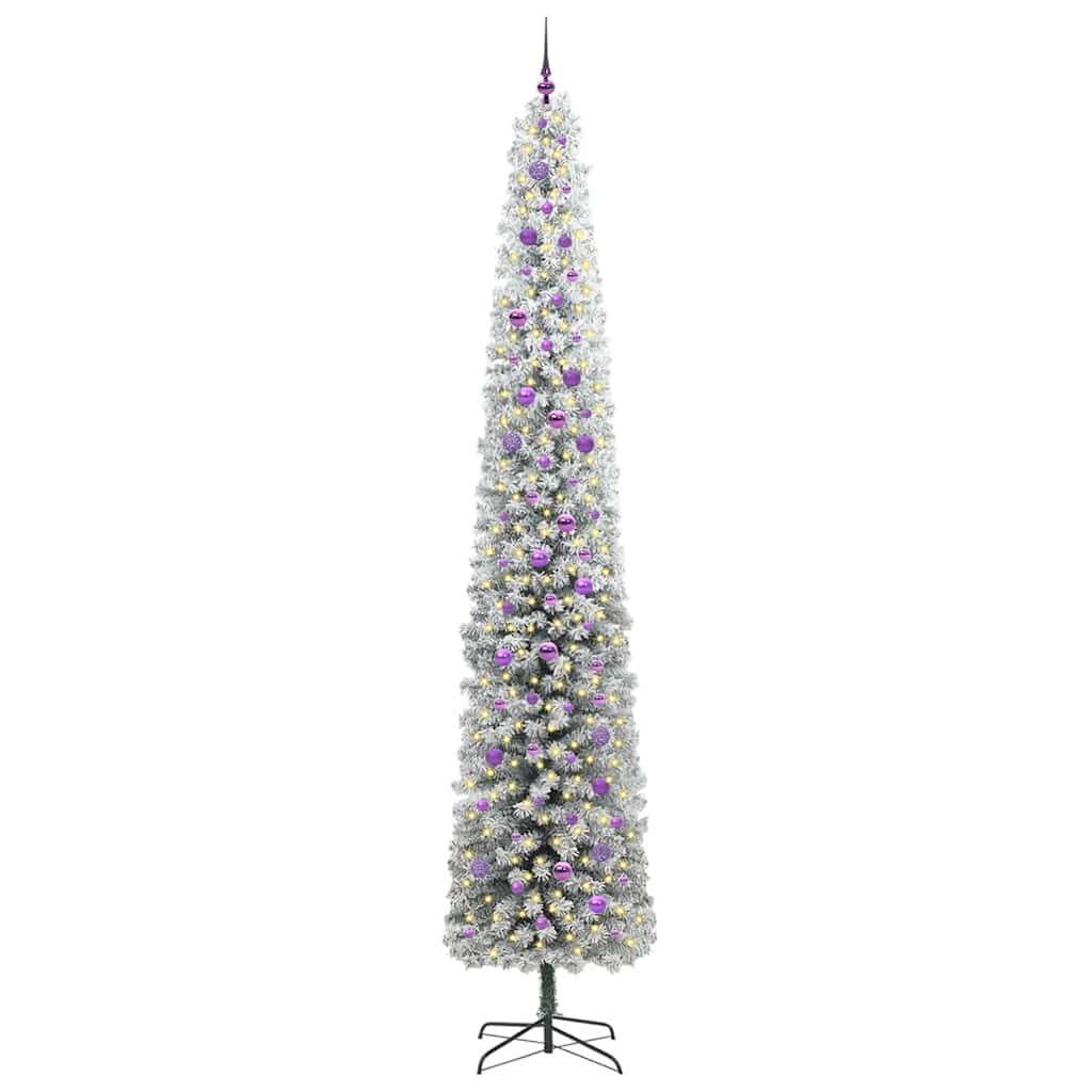 Mű karácsonyfa 300 LED-del Zöld 300 cm PVC, acél és műanyag