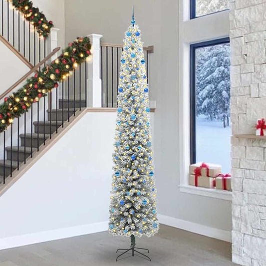 Mű karácsonyfa 300 LED-del Zöld 300 cm PVC, acél és műanyag