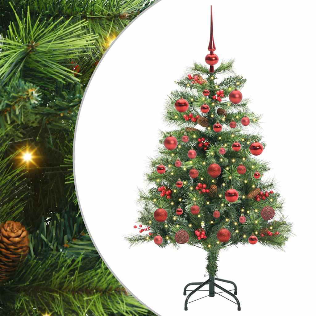 Mű karácsonyfa LED -es lámpákkal Zöld 150 cm PVC és fém