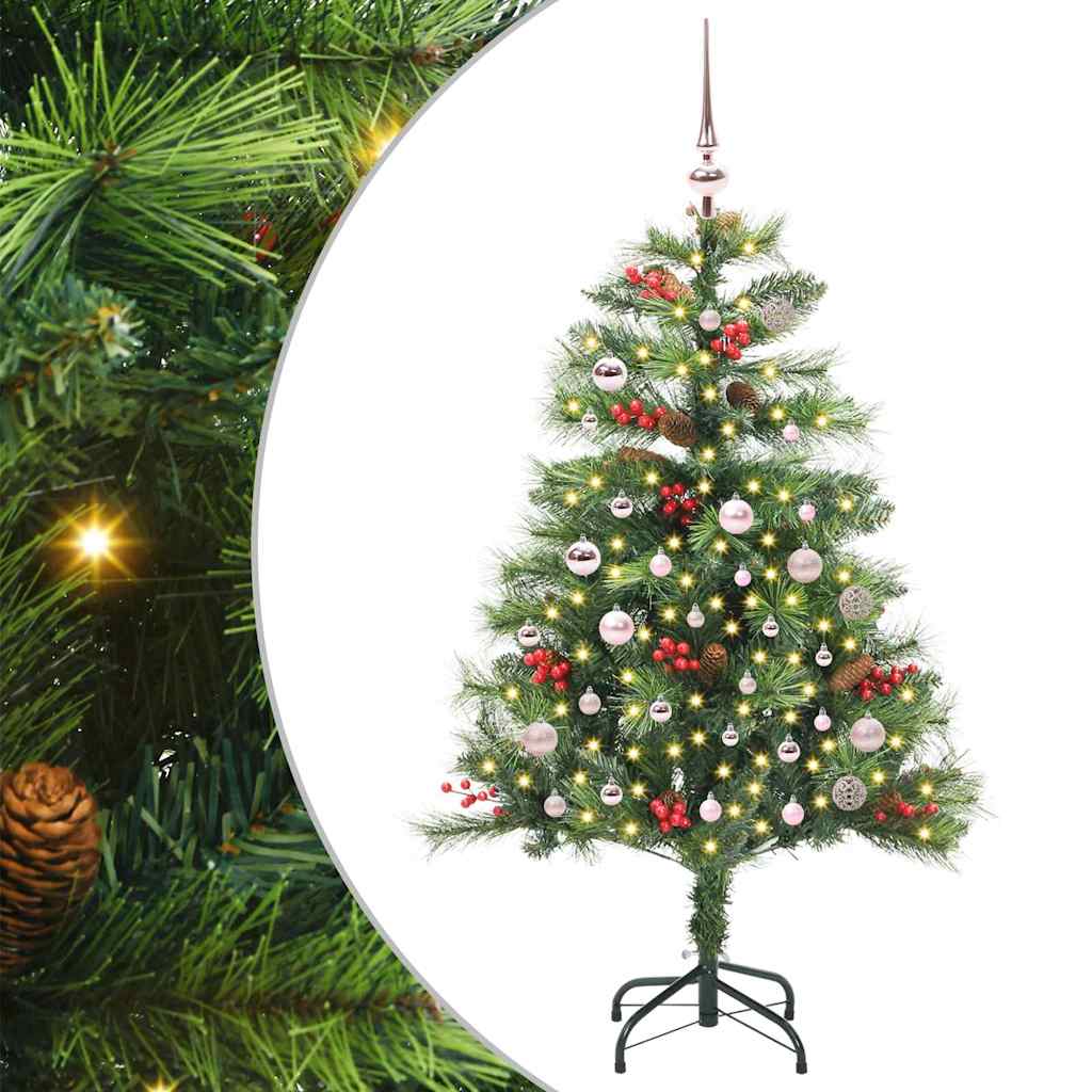 Mű karácsonyfa LED -es lámpákkal Zöld 150 cm PVC és fém