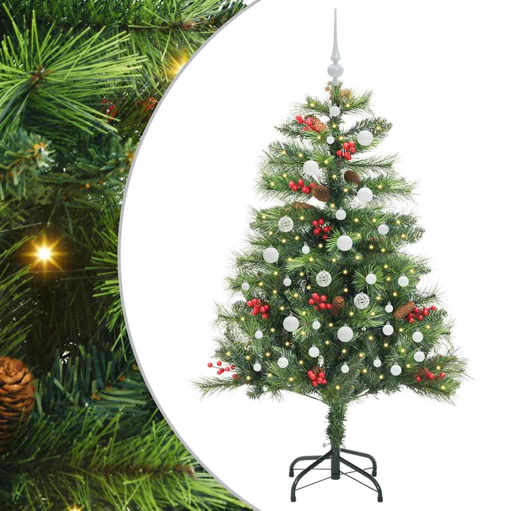 Mű karácsonyfa LED -es lámpákkal Zöld 150 cm PVC és fém