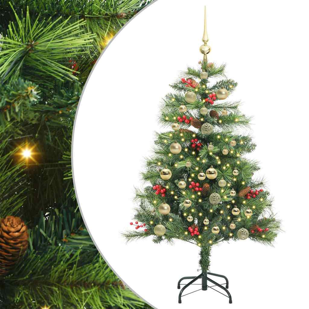 Mű karácsonyfa LED -es lámpákkal Zöld 150 cm PVC és fém