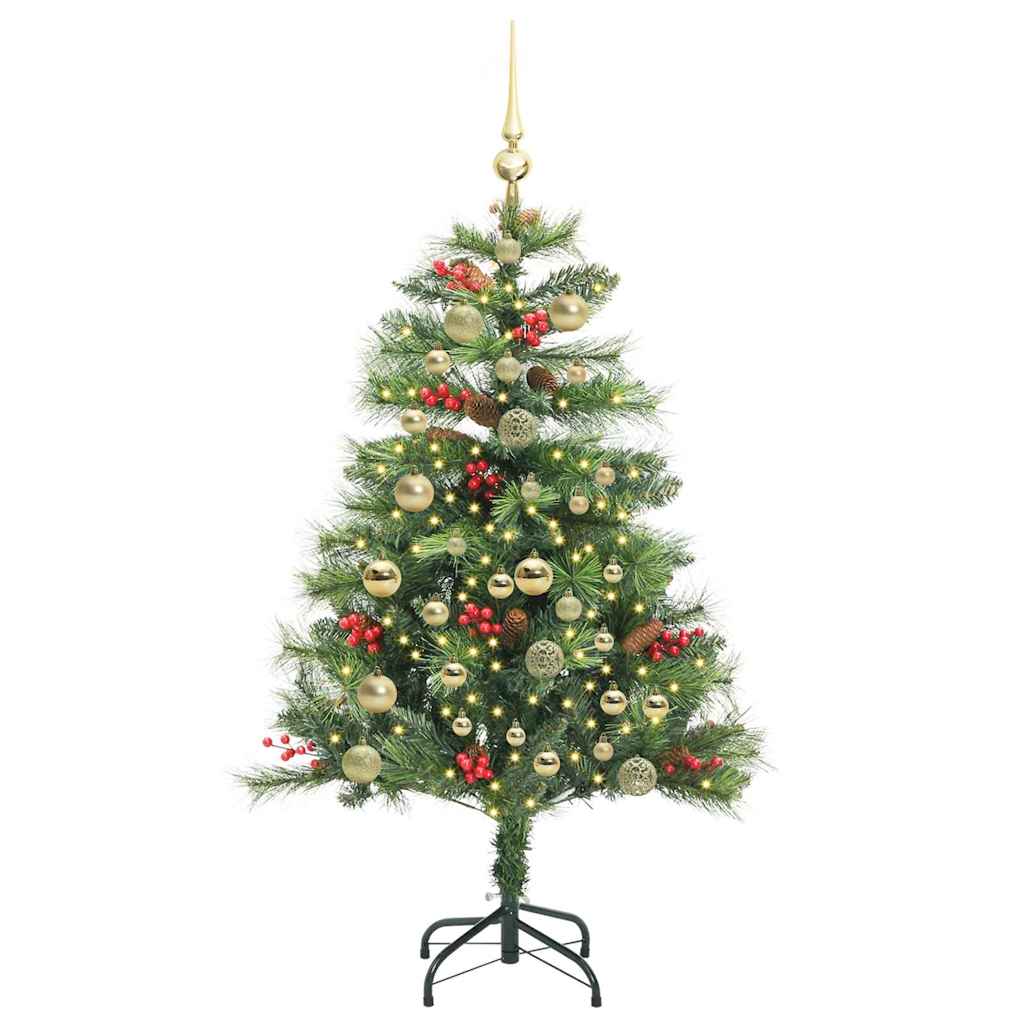 Mű karácsonyfa LED -es lámpákkal Zöld 150 cm PVC és fém