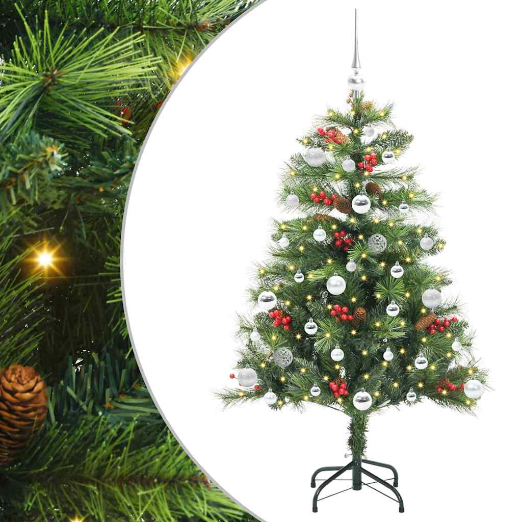 Mű karácsonyfa LED -es lámpákkal Zöld 150 cm PVC és fém